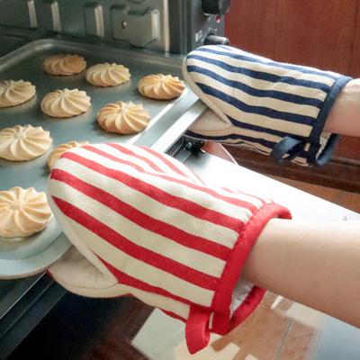 1 Paar Ofenhandschuhe mit Baumwollfutter Hitzebeständig Verbrühschutzhandschuhe Verdickt Küchen-Sicherheitsausrüstung zum Backen Grillen Kochen