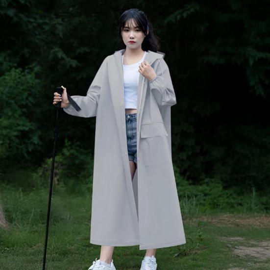Yousheng Hooded Raincoat Waterproof EVA Button Zipper Closure Reusable Adults Ultralight Rainproof Thick Portable Outdoor Travel Rain Jacket Poncho