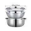 3-Piece Stainless Steel Multifunctional Strainers And Mixing Bowls For Washing And Slicing Fruits Vegetables Kitchen Accessories