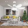 Flower-Shaped Six-Leaf Ceiling Fan with Dimmable LED Light, Color-Adjustable, Three-Speed for Bedroom, Dorm, or Restaurant