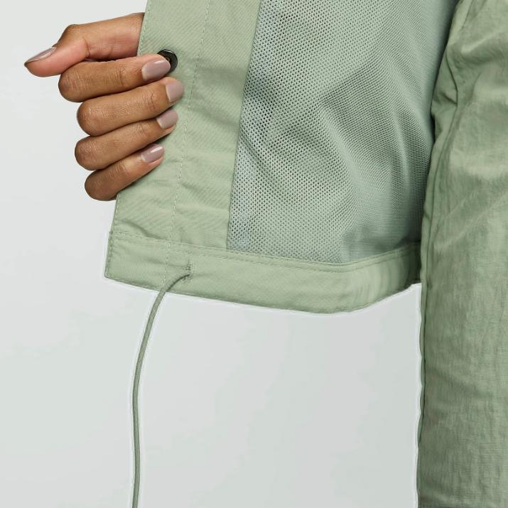 Nike Sportswear Essentials Plus Size UV Protection Woven Jacket Women Jacket Emerald-Horizon Sail FV7561-370