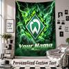 Wall Hanging Tapestry With Custom Name & Text, Werder Bremen FC Decorative Tapestry For Bedroom