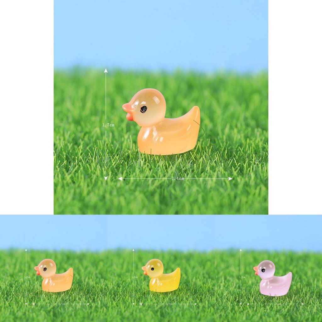 Adorable Glow-in-the-dark Resin Duck Figurine For Creative Decor Accessories