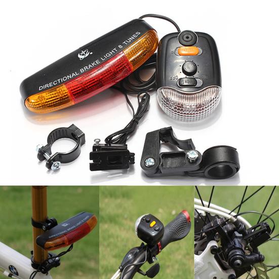 XC-408 Sykkel Sykkel 7-LED Sikkerhetsvarsel Blinklys Brems Baklys Horn