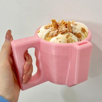 Uchwyt na pint lodu z uchwytem i otworem na łyżkę Łatwe wyjmowanie Uchwyt na kubek na lody Duża pojemność Opakowanie pint Pojemnik na lody Stojak na pucharki deserowe