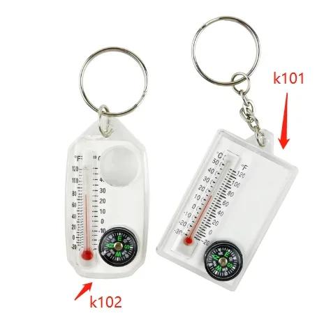 Mini Keychain Camping Compass Thermometer Outdoor Climbing Home Temperature Tester Compass indoor Thermometer