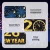2026 Happy New Year Banner, 72x44 Inches - Golden Fabric New Year Backdrop for New Year's Eve Celebration