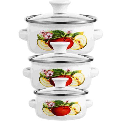 3 Pcs Stock Pot with Cover Milk Pan Induction Convenient Stockpot Stockpots for Cooking