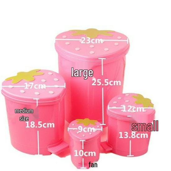 Strawberry Flip-Top Mini Desktop Trash Can