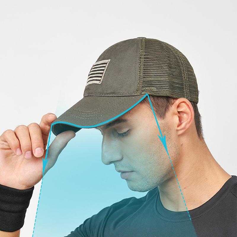 Pălărie de Soare de Vară pentru Bărbați, din Plasă Respirabilă, Camuflaj de Exterior, Șapcă de Baseball Brodată