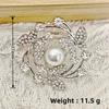 European & American Rhinestone Retro Gypsophila Eight-Pointed Star Brooch for Sweaters & Scarves