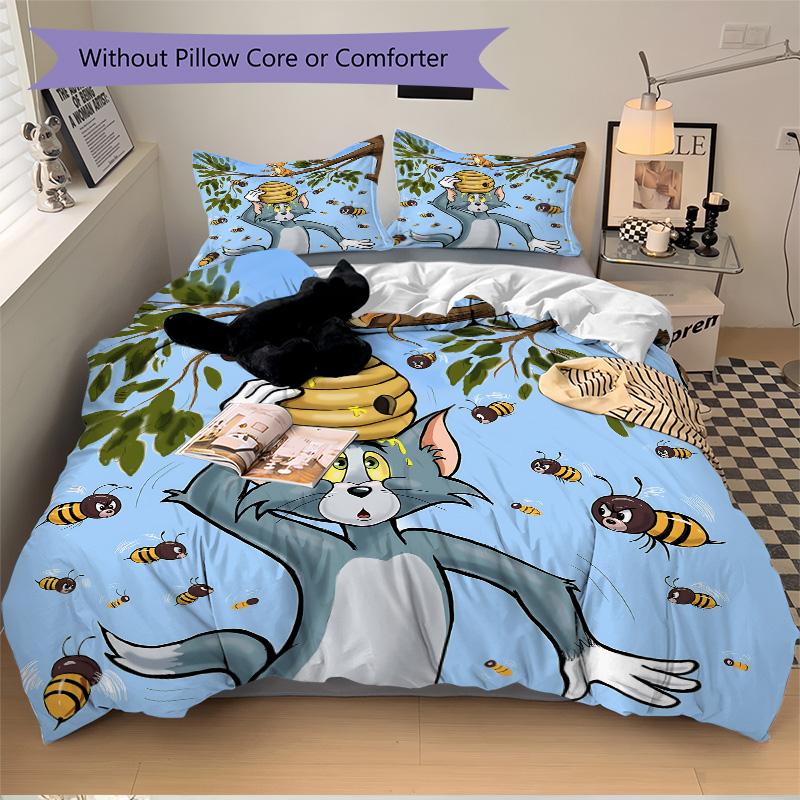 Tom Jerry Honey Hunt Print 3Pcs Bedding Setduvet Cover With 2 Bedropillowcase Home Birthday Gift
