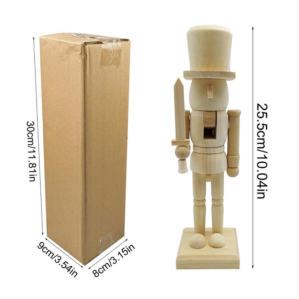 1PC Christmas Nutcracker Figurines Wooden Tabletop Ornament Wood Christmas Decorations Nutcracker Ornaments For DIY Living Room