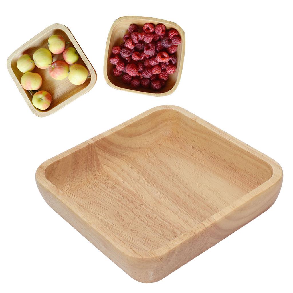 Wood Salad Bowl Square Thicked Simple Food Rice Salad Bowl Kitchen Tableware for Restaurant18cm / 7.1in