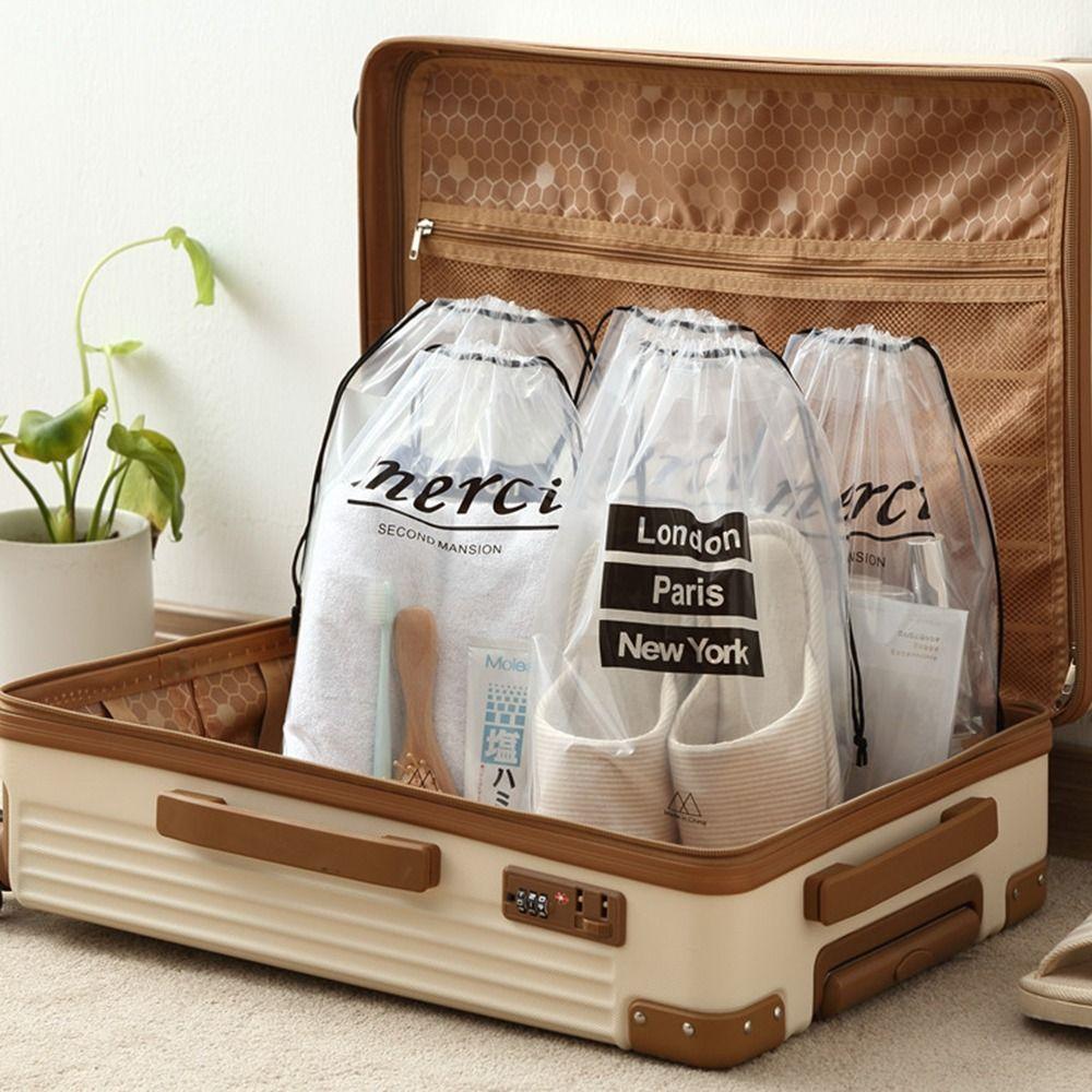 

Dust-Proof Shoes Storage Bags Moisture-proof Drawstring Bag Durable Waterproof Pocket for Travel S-Black