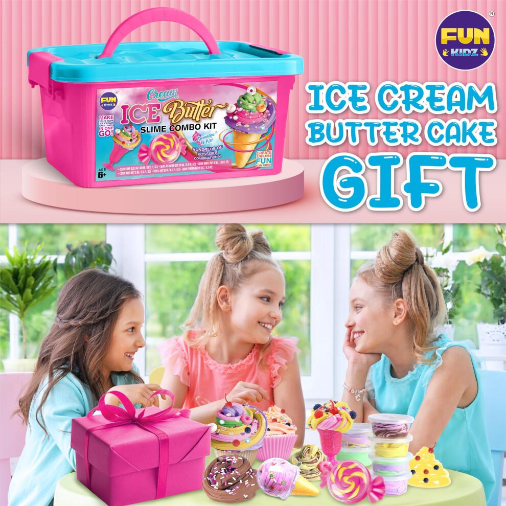Gift Butter Slime Kit for Girls 10-12, FunKidz Ice Cream Soft Slime Ma