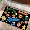 Colorful cartoon animal letters Flannel-printed floor mats has non-slip function is suitable entrances bathroom welcome carpets