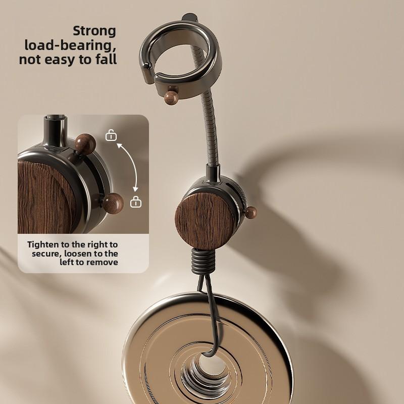Plastic Wall Mount Hair Dryer Holder With Rotating Design For Bathroom Convenience