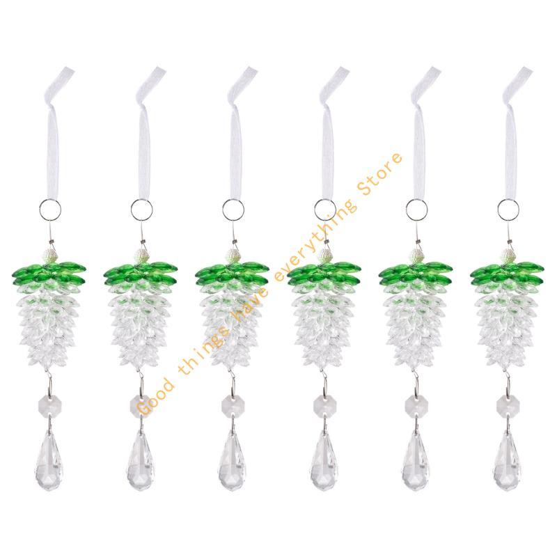 

6 Pcs Christmas Tree Decoration Simulated Pinecone Pendant Ornament for Holiday 55KF