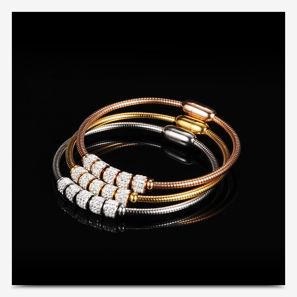 Minimalistisches Edelstahl-Magnetverschluss-Armband für Damen