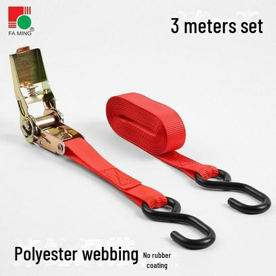 25mm Polyester Ratchet Tie Belt with Hook Tensioner for Motorcycle Shipping