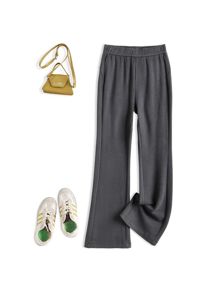 Jesienne damskie wyszczuplające spodnie z kaszmiru z rozszerzanymi nogawkami: Wszechstronny, Wysokiej Klasy Styl Drapowania