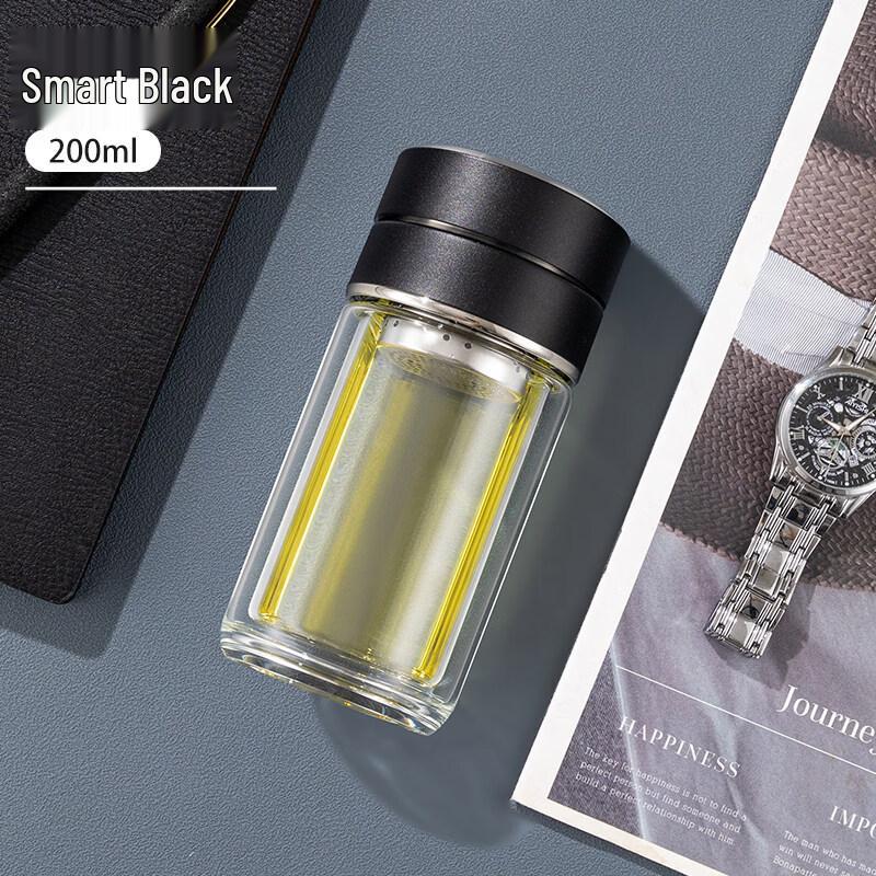 Xihe Double-Wall Insulated Glass Tea Infuser Mug