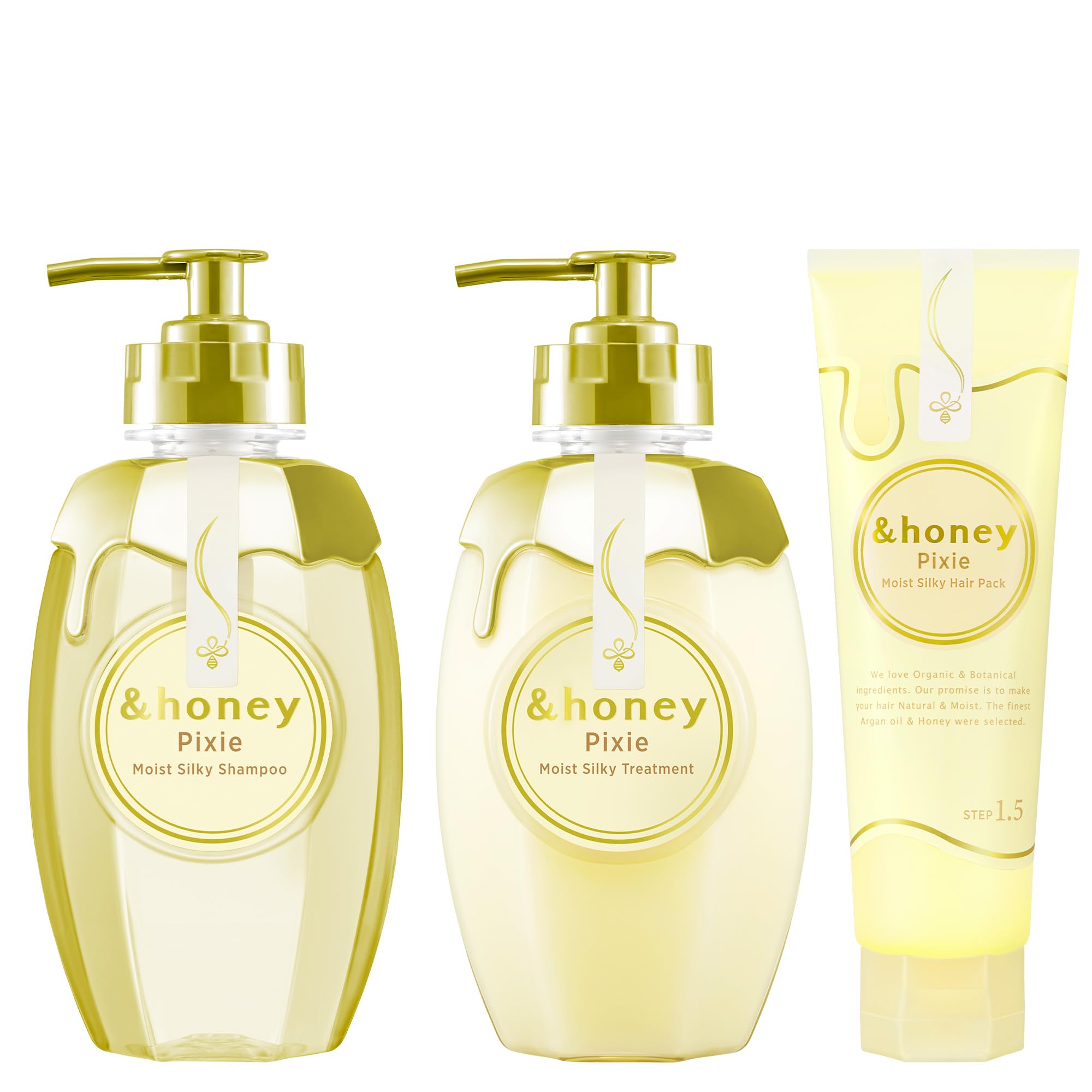 

Набор Pixie Moist Silky Set & honey 3-piece [Шампунь/Лечение/Упаковка для волос] | Шампунь/Кондиционер
