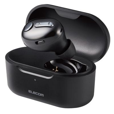 ELECOM HSC32MP Ultra-Small Bluetooth Earphone Headset with Charging Case, Black (LBT-HSC32MPBK)