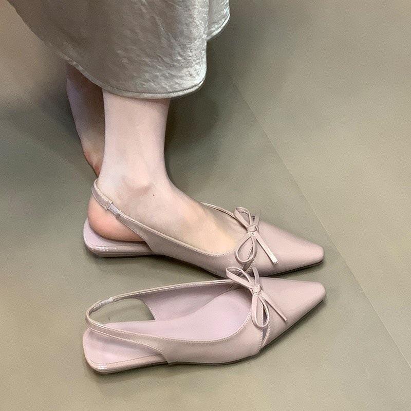 Bow Baotou Sandals Women's 2025 New Niche Design Versatile Commuter Dating Women's Shoes