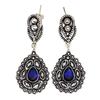 Tanzanite Gemstone Unisex Women's Gift For Her Silver Jewelry Earring 1.5''