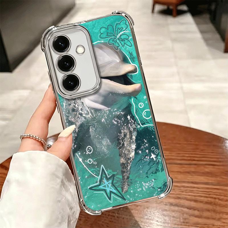 Funda Suave de Delfín Linda para Teléfono Oceánico Para Samsung A17 A27 A07 A37 A57 A16 A56 A15 A55 A14 A54 A13 A53 A26 A36 A25 A35 A24 A34 A23 A