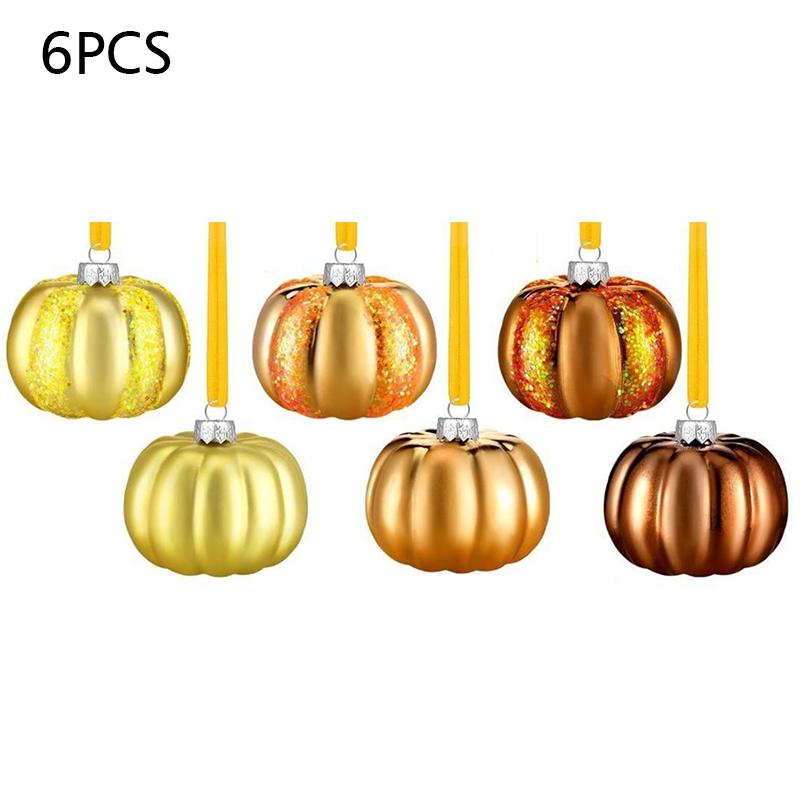 Christmas Ornament Garden Decoration Pumpkin Shape Exquisite Christmas Decoration Party Decoration 6/12PCS