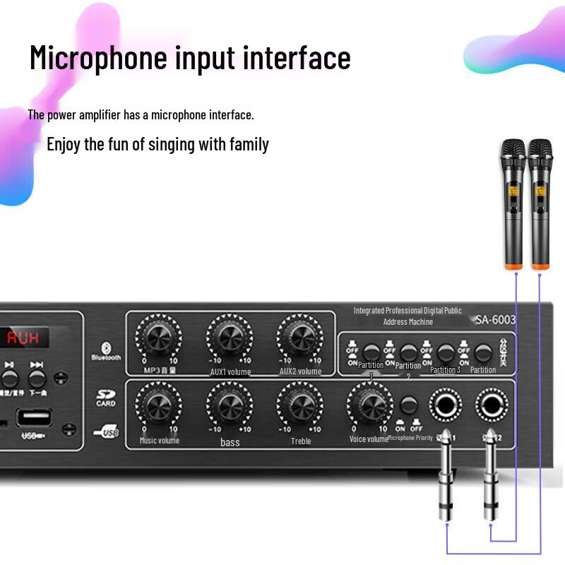Soaiy SA-6003 4-zons Bluetooth-förstärkare