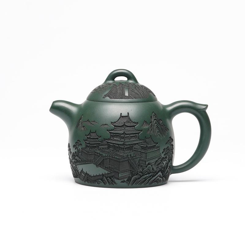 

340ml Boutique Yixing Purple Clay Teapots Handmade Qin Quan Pot Raw Ore Green Mud Kettle Zisha Tea Set Drinkware Accessories