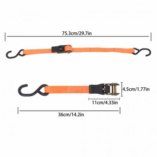 1 Inch x 4 FT Boat Transom Tie Down Straps 2400LBS Ratchet Straps - 2 Pack