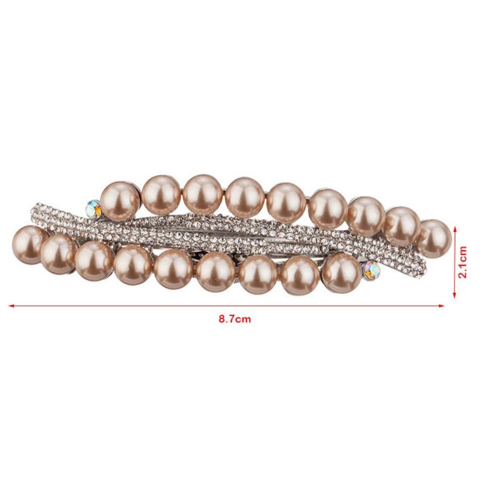 Double Row Hair Clip High-end Elegant Barrettes Exquisite Spring Hairpin Hair Accessories