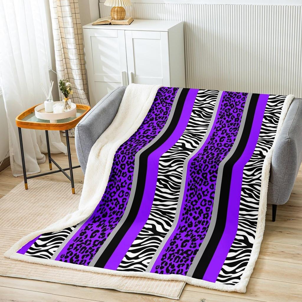 Red leopard zebra print blanket bold animal pattern soft throw modern home decor stylish bedroom bedding fashion design textile