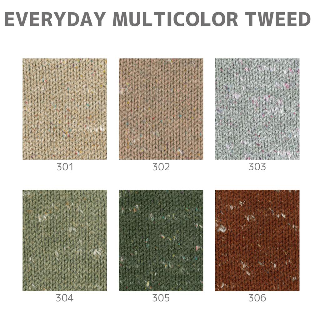 NASKA Yarn Everyday Tweed Medium Thickness Beige 100g 165m 5 Balls Set Hand-knitted Multi-Color COL.302 Approx. N-109