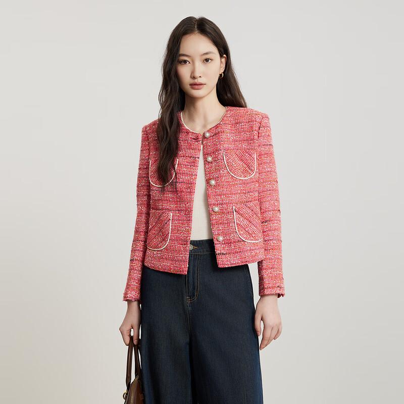 Gojin Women's Slim-Fit Little Fragrance Long Sleeve Jacket