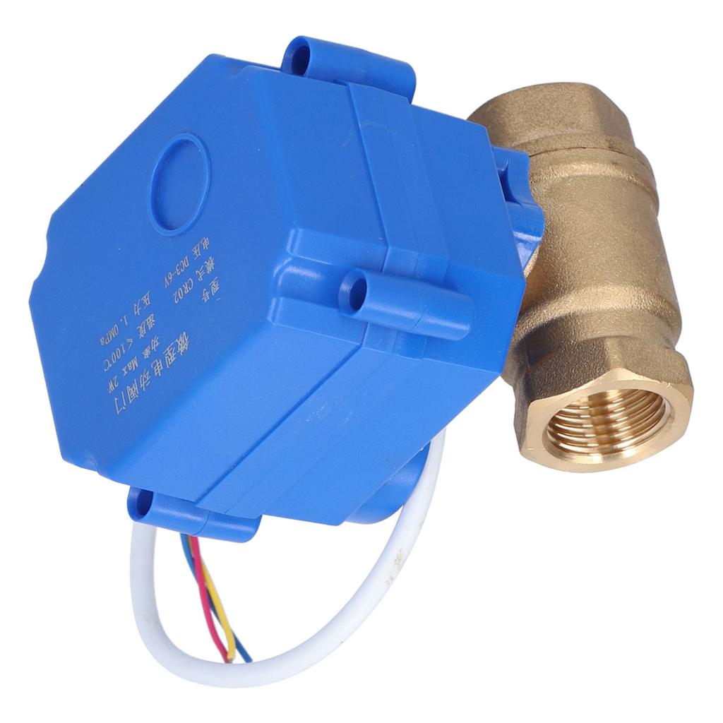 Electric Ball Valve BSP Brass Motorized 3 Wire DC3~6V Through with Switch Indication