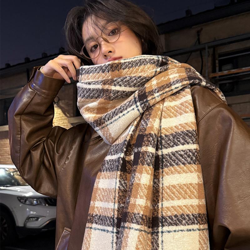 A New High End Winter Scarf for Women  A Dry Rose Colored Checkered Faux Cashmere Shawl  and A Dual Purpose Scarf for Men