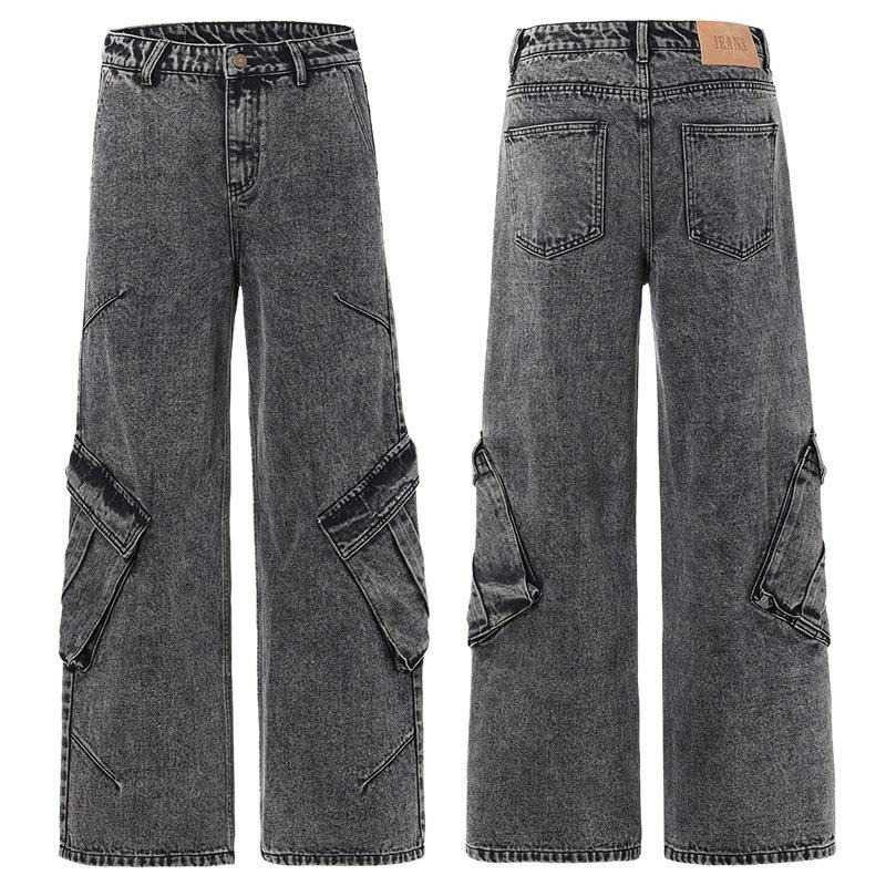 

XXBRO Мужские джинсы с широкими штанинами в стиле ретро с вышивкой Wasteland M серый/чёрный