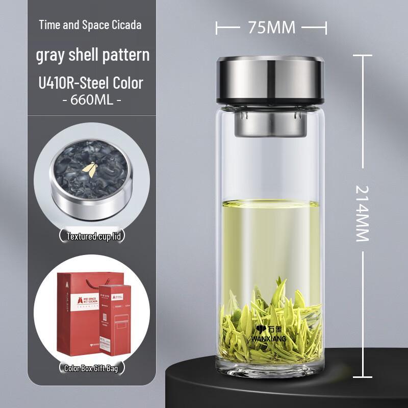 Men's Business Travel Glass Tea Infuser Bottle