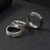 Stainless Steel Jewelry Creative Design Corroded Roman Font Star and Moon Ring Titanium Steel Ring Three-piece Set