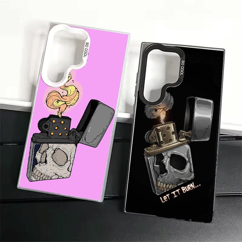 Lighter Cool Pattern Soft Phone Case for Samsung Galaxy S24 S25 FE S26 Edge S23 Ultra S22 Plus S21 + Shockproof Cover Back Shell