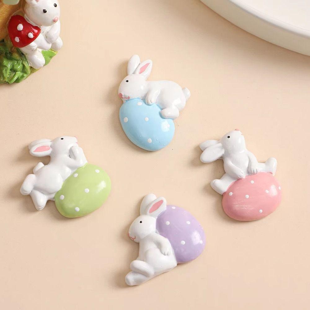 4Pcs 3D Easter Bunny Stickers Self-adhesive Cartoon Rabbit Stickers Decorations  Home Decoration