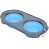 Pet Folding Bowl Portable Water and Food Feeding Dog Bowl Cat Folding Double BowlBlue