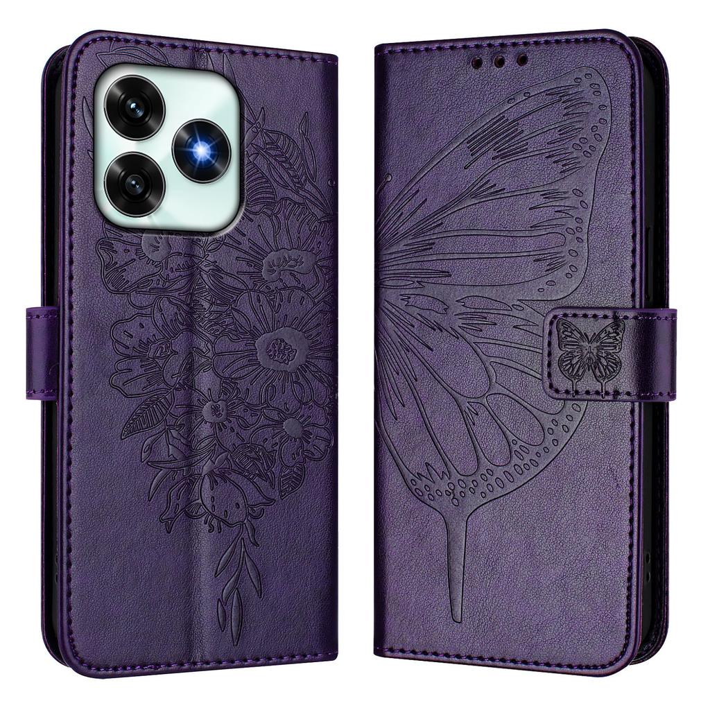 For Honor X5c 4G/Honor X5c Plus 4G Wallet Case with Wrist Strap Butterfly Imprint Leather Phone Cover