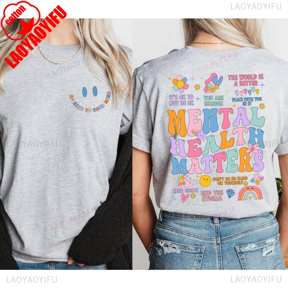

Unisextal Health Matters Shirt Women Inspirational Tee Unisextal Health Shirt Breathable Camisetas Comfort Fashion Coexist TShirt 4XL